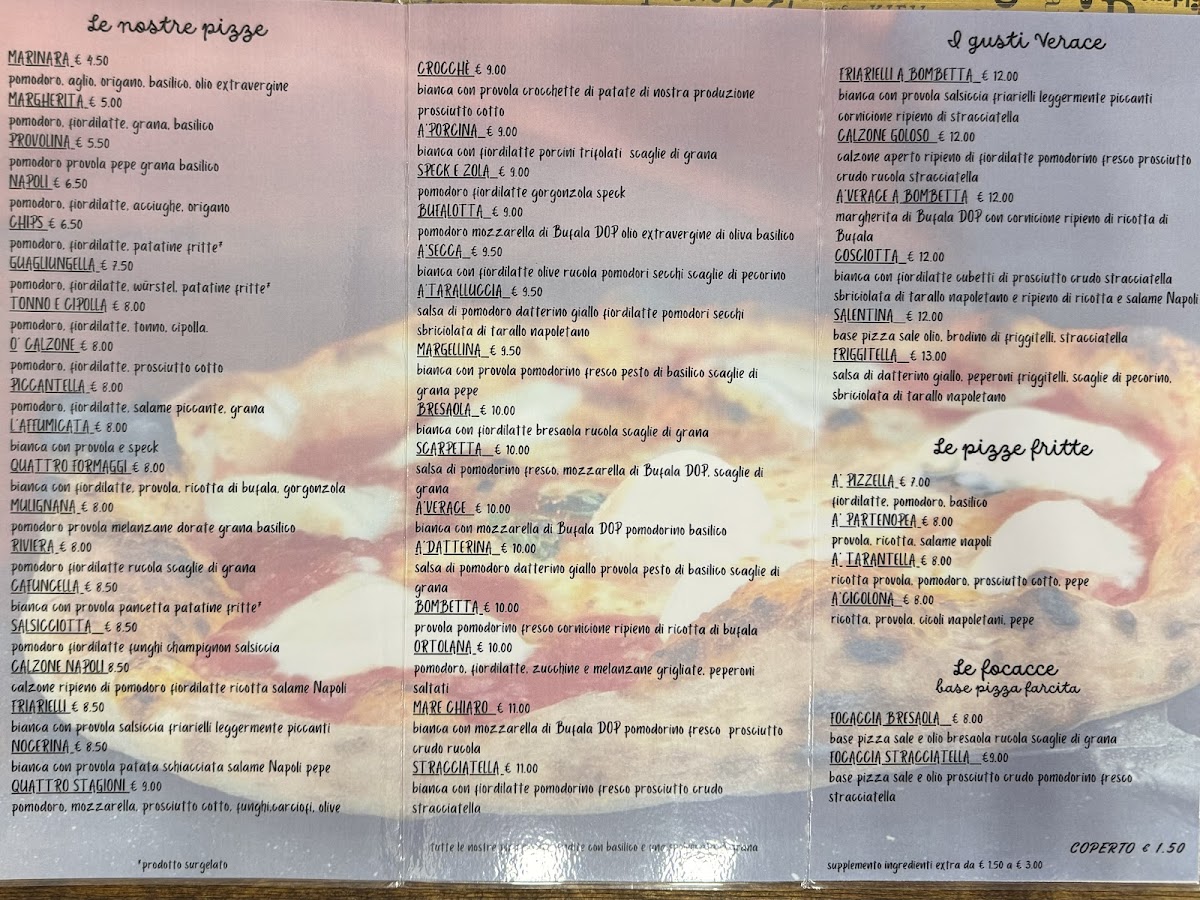 Menu A' Verace Pizzeria Napoletana-2
