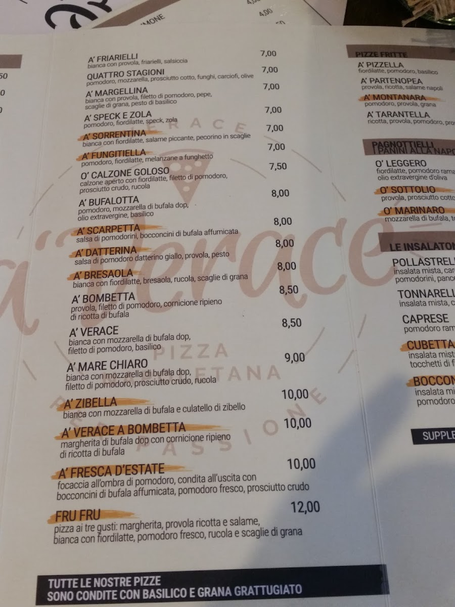 Menu A' Verace Pizzeria Napoletana-4
