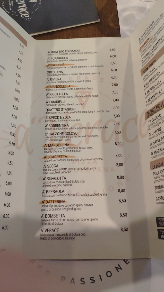 Menu A' Verace Pizzeria Napoletana-9